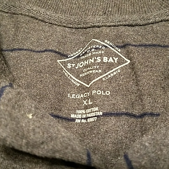 St. John's Bay striped long sleeve polo, size XL - Picture 2 of 2